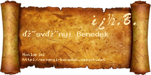 Ásványi Benedek névjegykártya